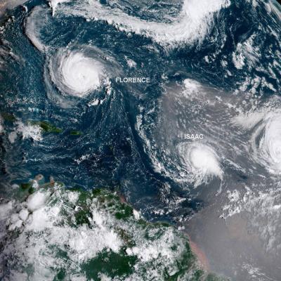 Le 12.09.2018:Ouragans Florence, Isaac, Hélène, super-typhon Mangkhut : à quoi faut-il s’attendre ?
