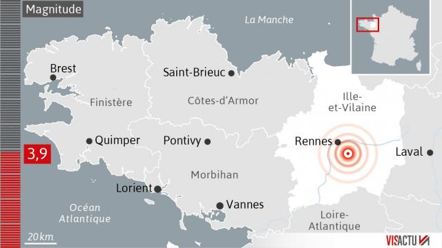 Le 28.09.2017 Seisme de magnitude 3 9 la terre tremble cette nuit au sud de rennes